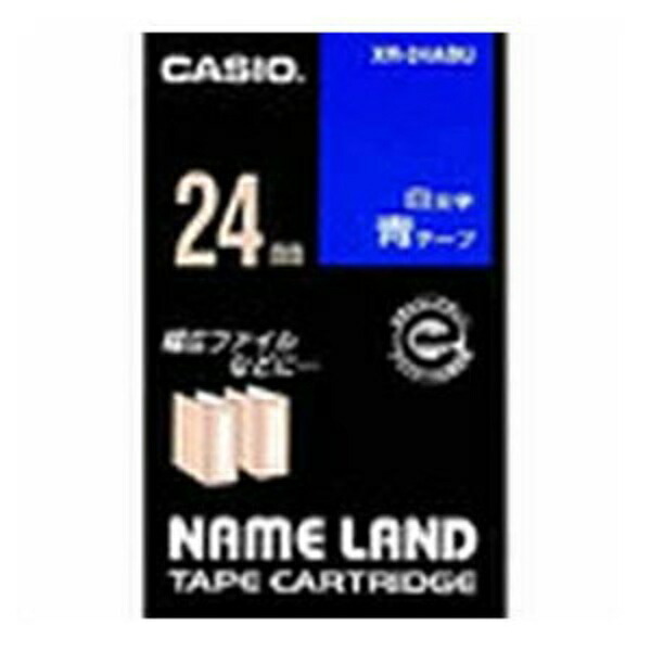 Casio LabelWriter NameLand Tape 24mm XR-24ABU Blue with White Text