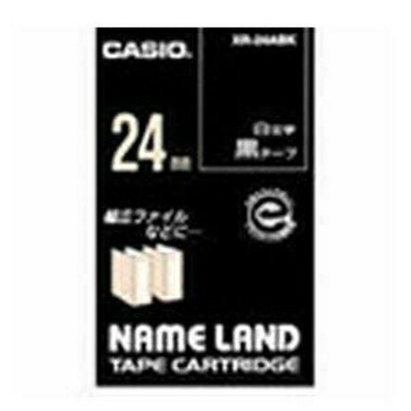 Casio LabelWriter NameLand Tape 24mm XR-24ABK Black with White Text