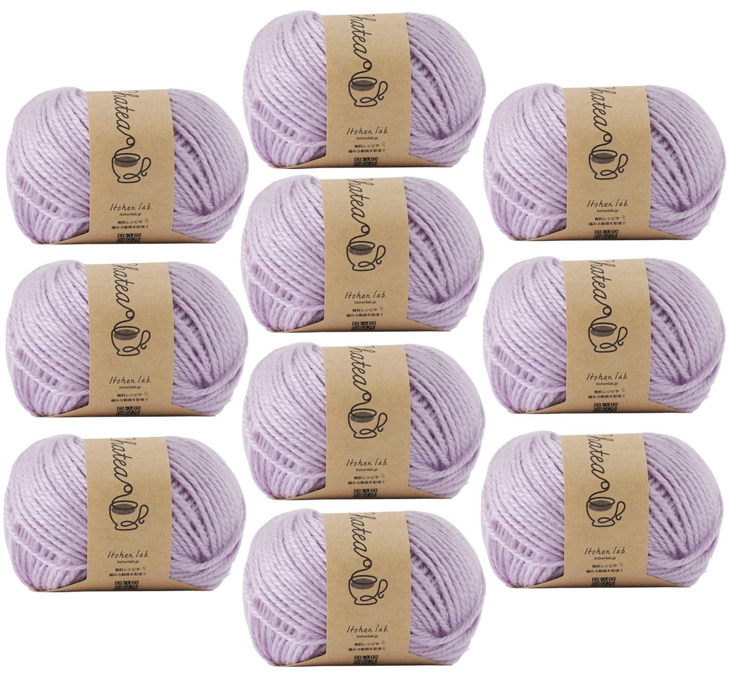 原羊毛 Knitworm 毛线 10球套装 查蒂亚克腈中粗线 中粗线 30g(约66米) 100%腈纶 3.葡萄色