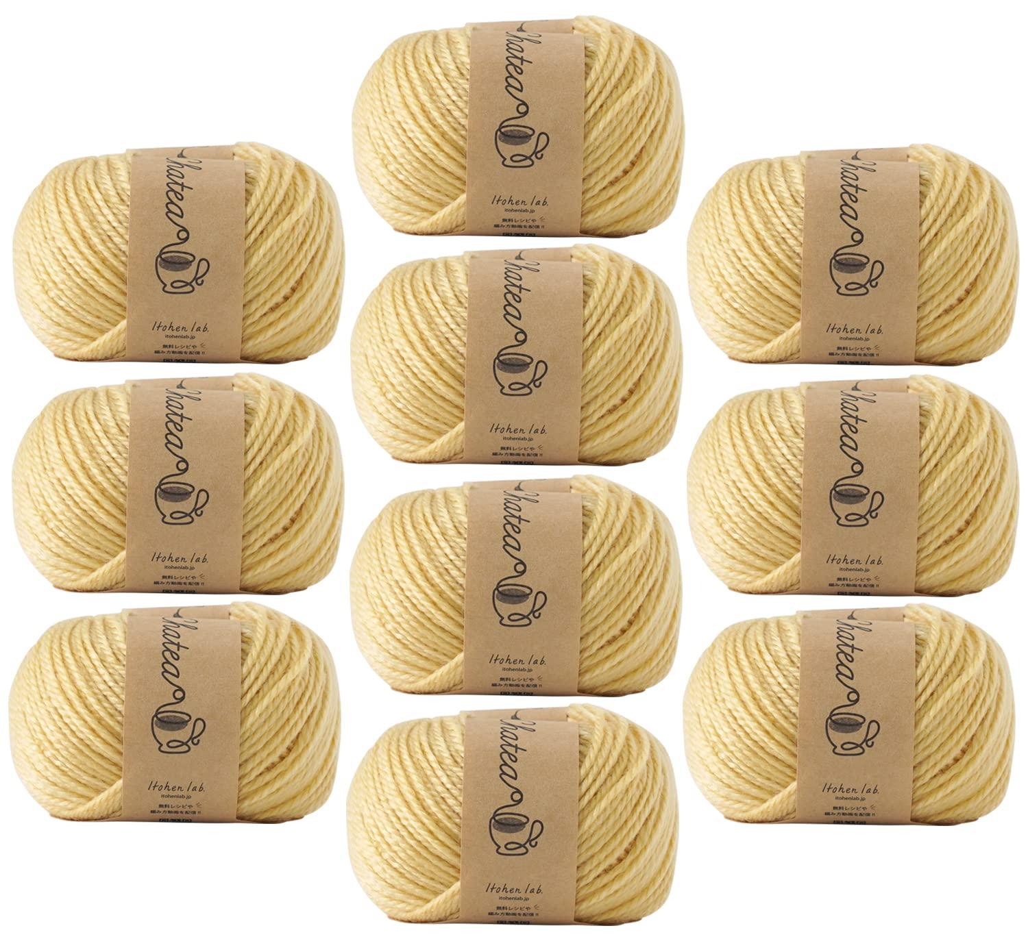 原羊毛 Knitworm 毛线 10球套装 查蒂亚克腈中粗线 中粗线 30g(约66米) 100%腈纶 5.香蕉