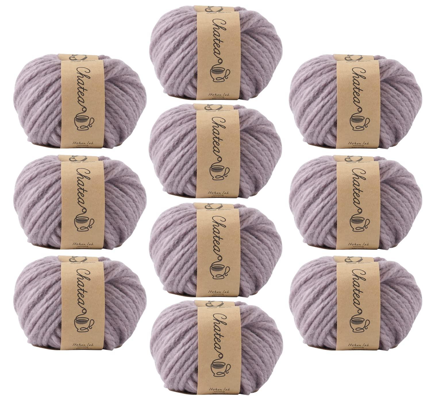 Hara Wool Knitworm Yarn 10-Ball Set Chati Acrylic Super Bulky 30g (approx. 31m) 100% Acrylic 3. Cassis