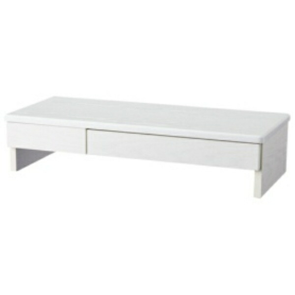 YAMAZEN Monitor Stand with Drawer (A4 Clear File Compatible) Computer Stand Display Stand Desk Stand Width 59.5 × Depth 26 × Height 13.5 cm Ready-to-Use Woody White DTS-H6025(WWH) Telework