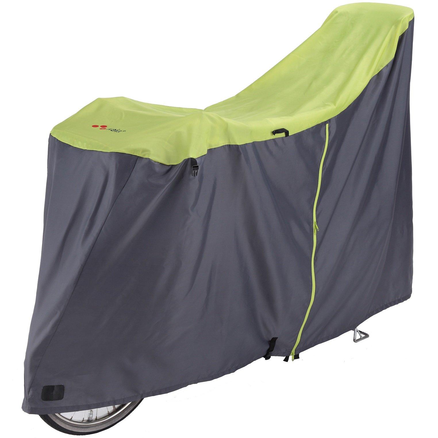 Kawasumi Seisakusyo Bicycle Cycle Cover (Zipper Type for Assisted Bicycles) KW-389AS/GN LL Size Green/Grey