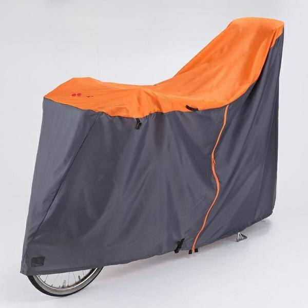 Kawasumi Seisakusyo Bicycle Cycle Cover (Zipper Type for Assist Bikes) KW-389AS/OR LL Size Orange/Gray