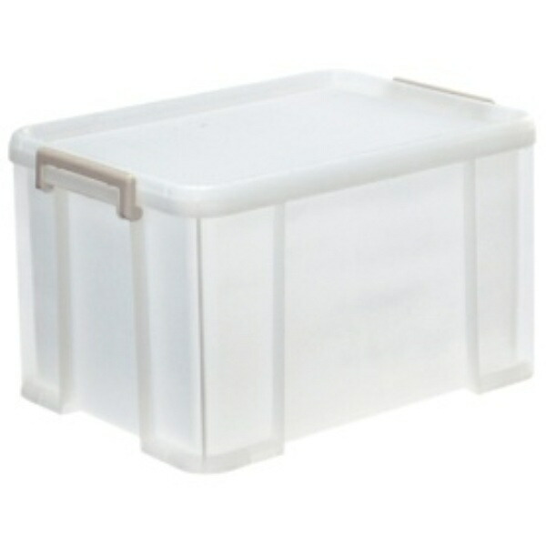 Sanka Storage Box with Lid and Casters Container Truck 54 L Clear (Width 39.2 x Depth 54 x Height 31.3 cm) Closet Storage Sturdy Lock Buckle Made in Japan NTK-54LCL
