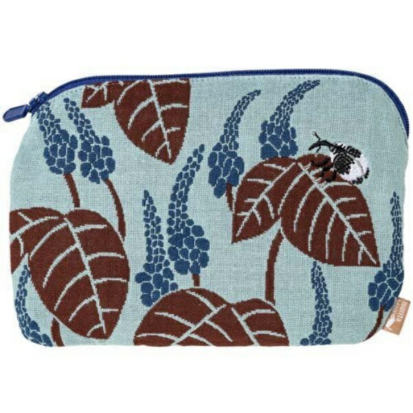 Kusunohashi Monori  Pouch  Flowers and Weevils  Light Blue