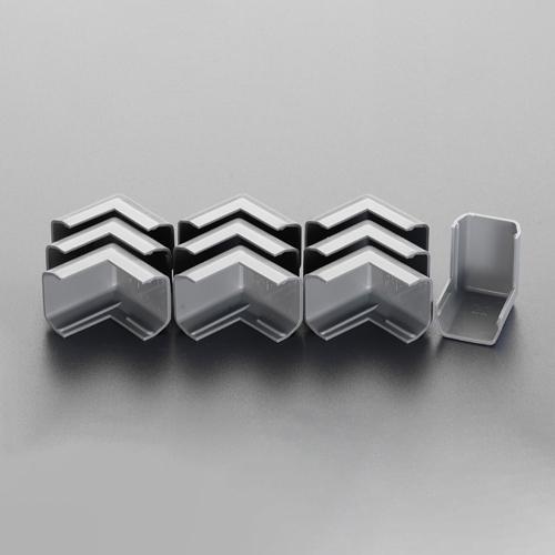18x30mm Molding Joint, Outer Curve (Plastic/Gray/10 pcs) Gray 18(W)×30(D)×11.4(H)mm