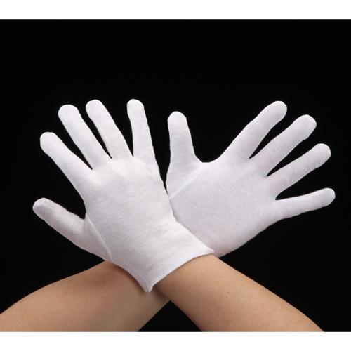 [L] Gloves (Lightweight, Cotton/12 pairs) Body: White Cuff: White L