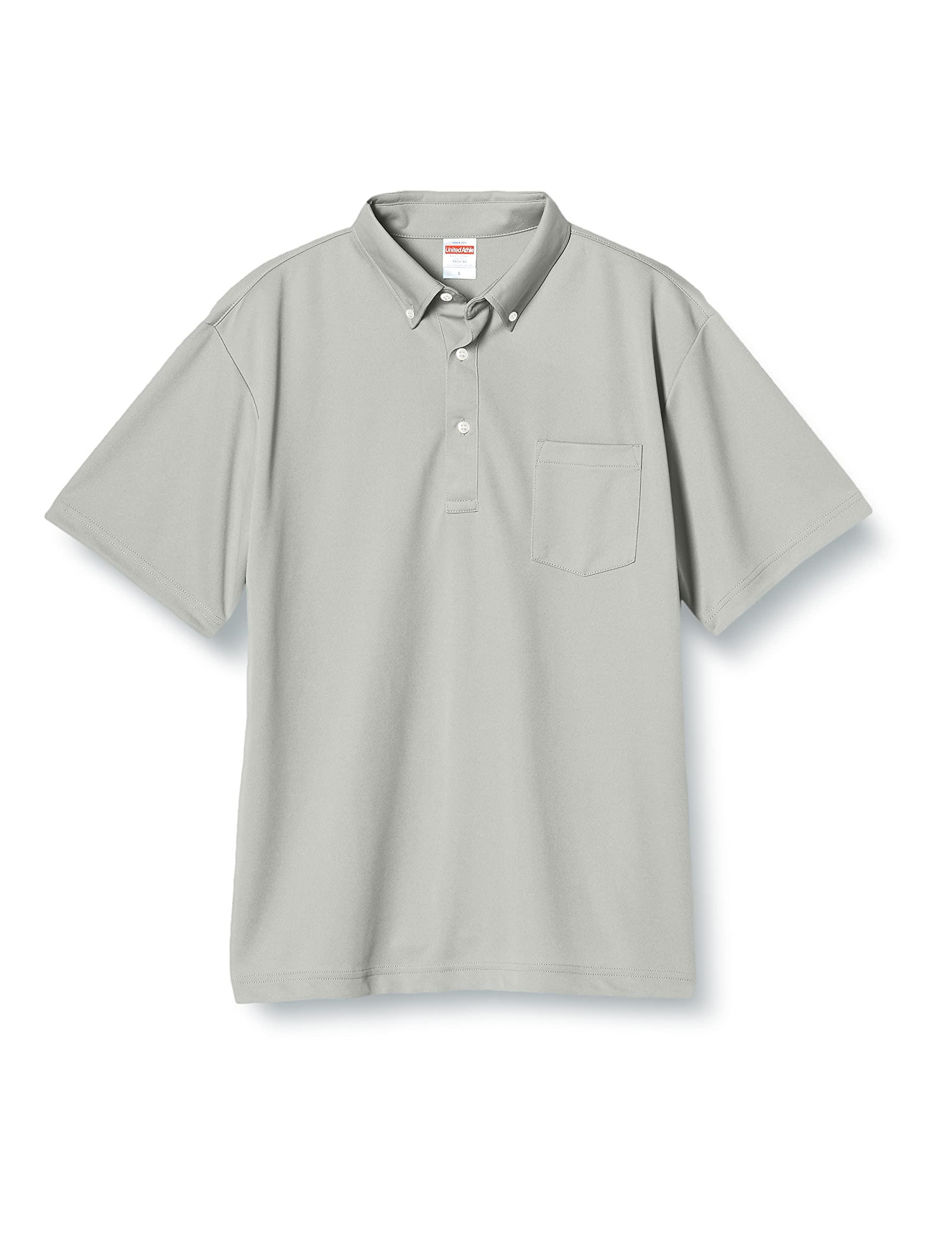 [United Athle] Polo Shirt 4.1 oz Dry Athletic Polo Shirt (Button-Down) (With Pocket) 592101 13 Gray XXXXL