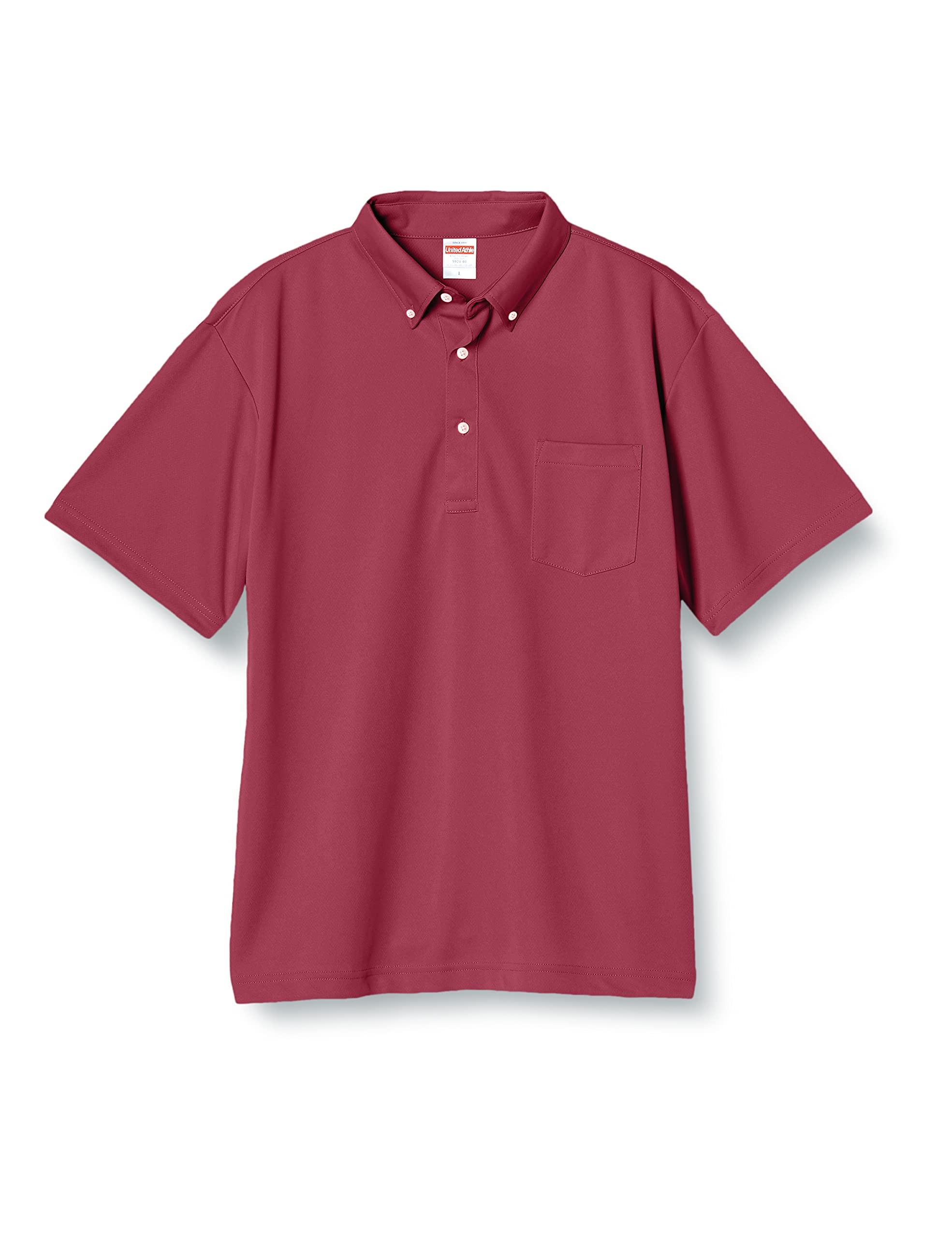 [United Athle] Polo Shirt 4.1 oz Dry Athletic Polo Shirt (Button-Down) (With Pocket) 592101 72 Burgundy XXL
