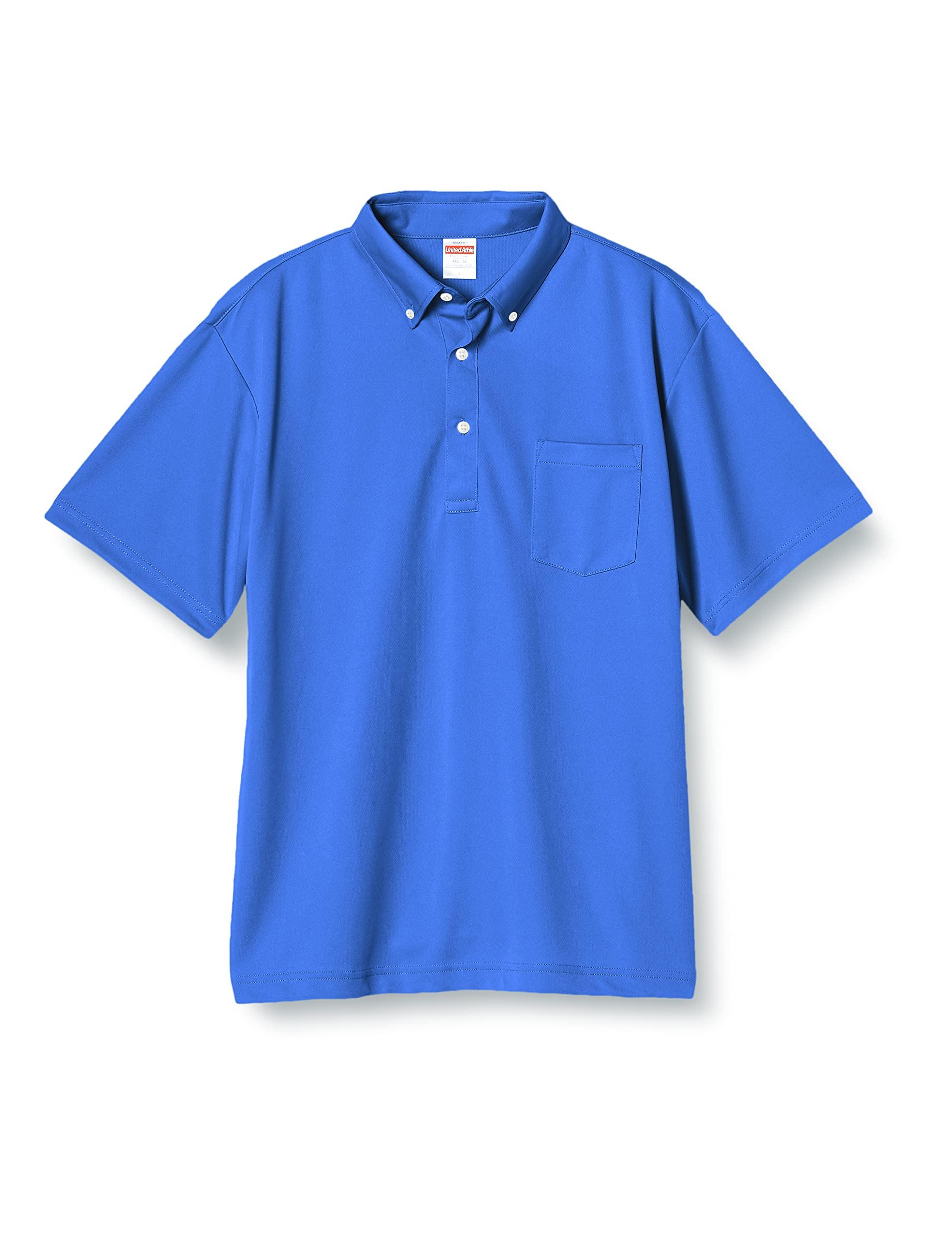 [United Athle] Polo Shirt 4.1 oz Dry Athletic Polo Shirt (Button-Down) (With Pocket) 592101 84 Cobalt Blue XXXL