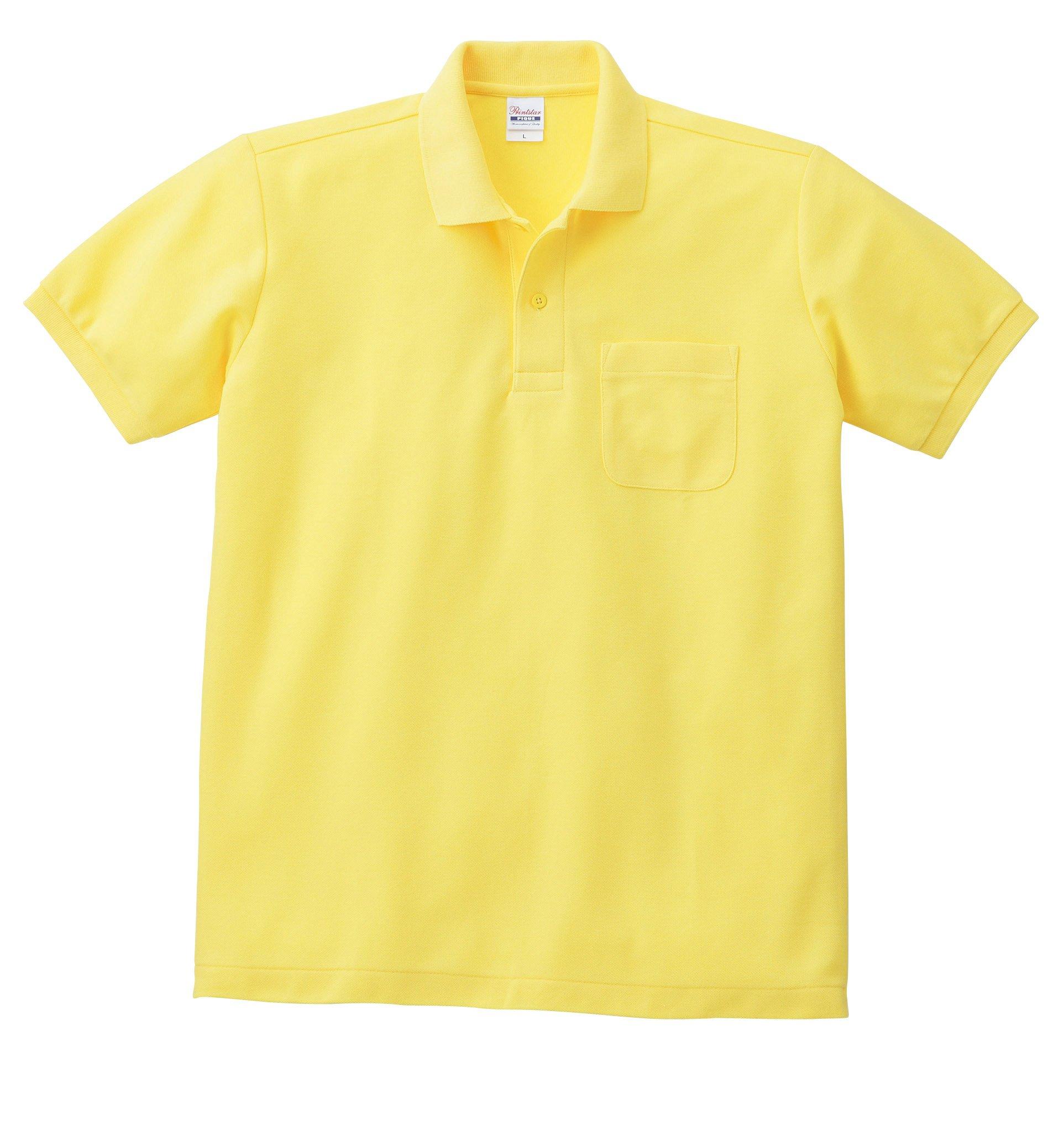 [Printstar] Short-Sleeve 5.8 oz. TC Piqué Polo Shirt [With Pocket] 00100-VP Men's Yellow 3L (Equivalent to Japanese Size 3L)