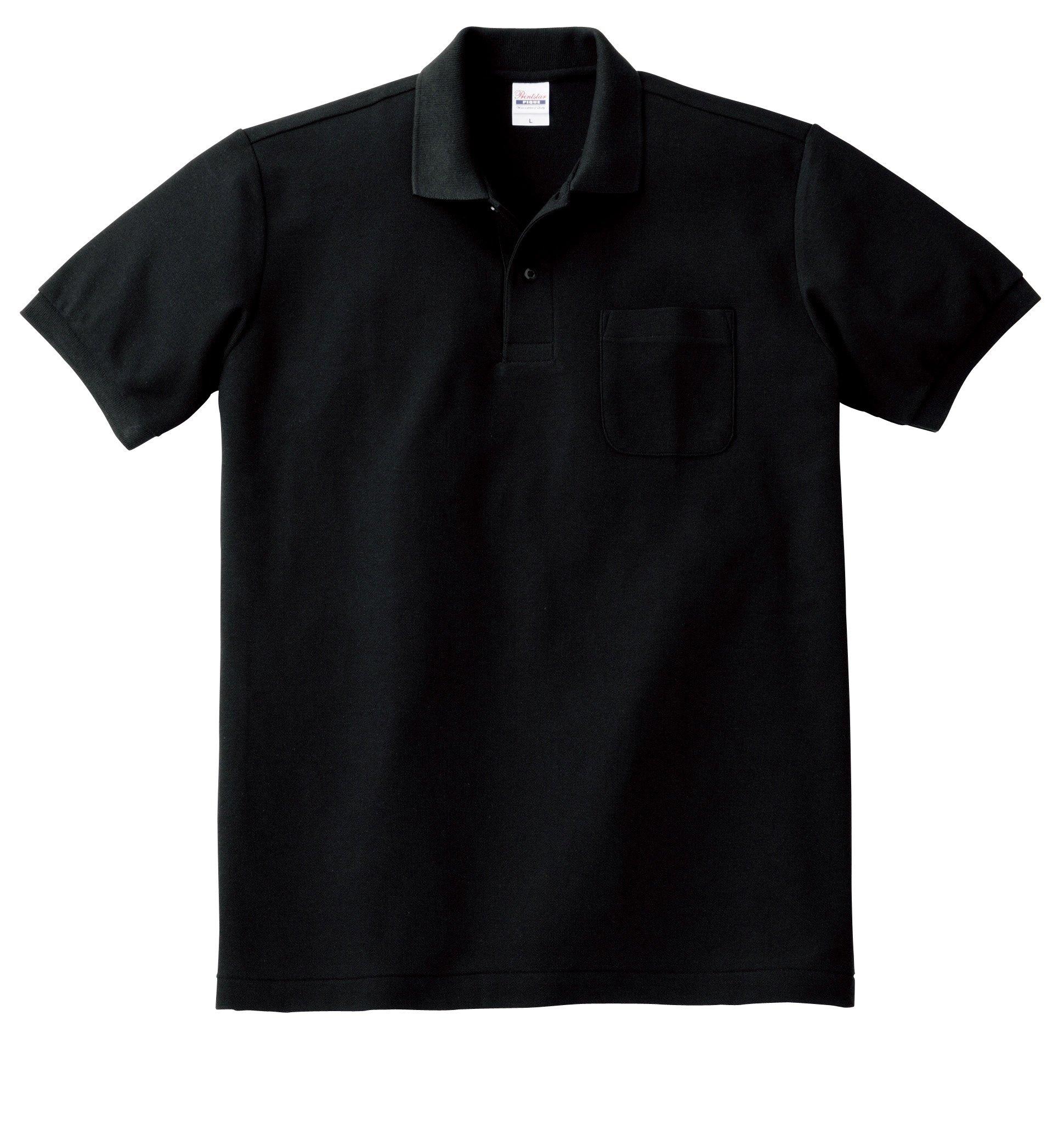 [Printstar] Short-Sleeve 5.8 oz. TC Piqué Polo Shirt [With Pocket] 00100-VP Men's Black 4L (Equivalent to Japanese Size 4L)