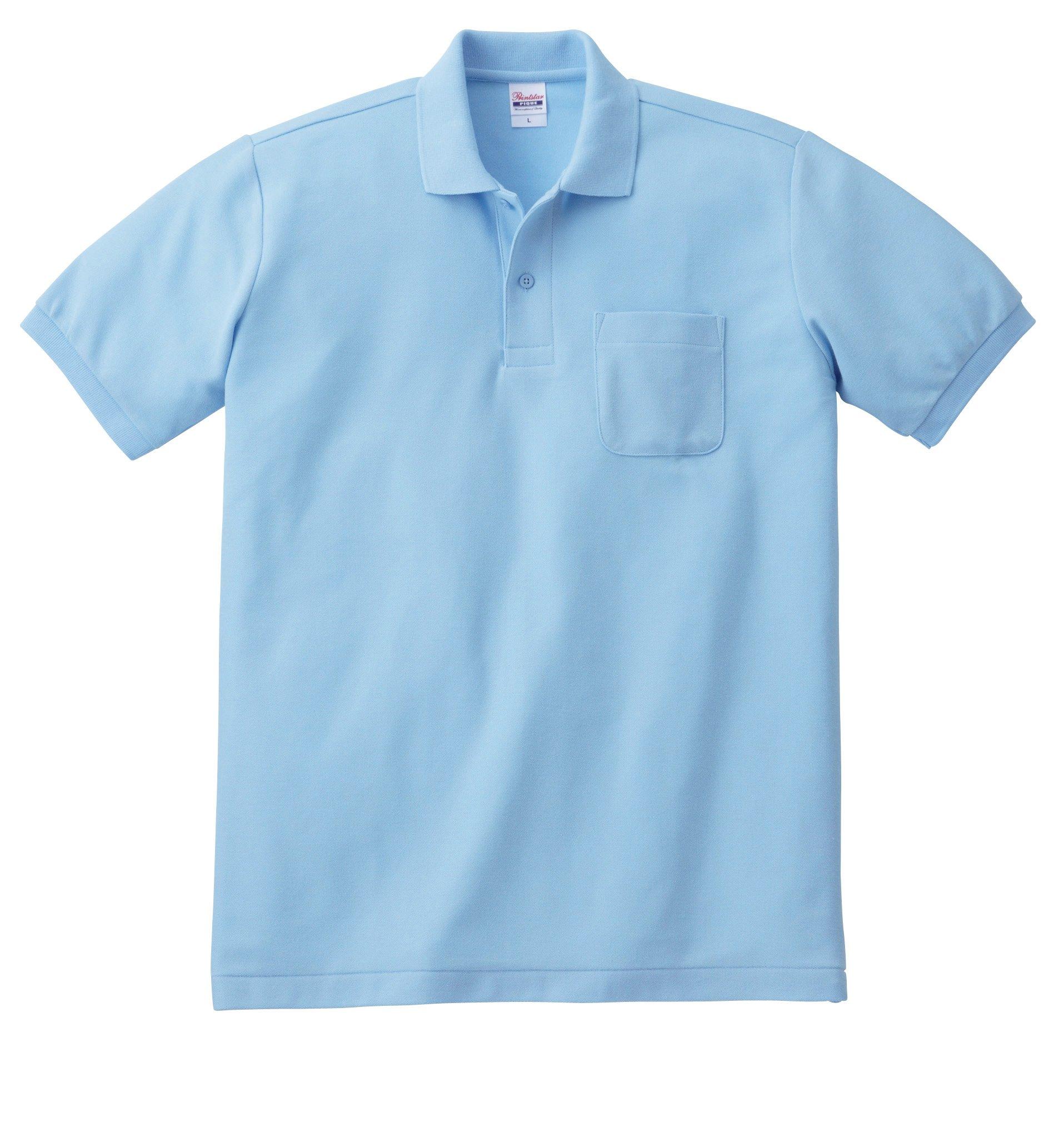 [Printstar] Short-Sleeve 5.8 oz. TC Piqué Polo Shirt [With Pocket] 00100-VP Men's Sax 4L (Equivalent to Japanese Size 4L)