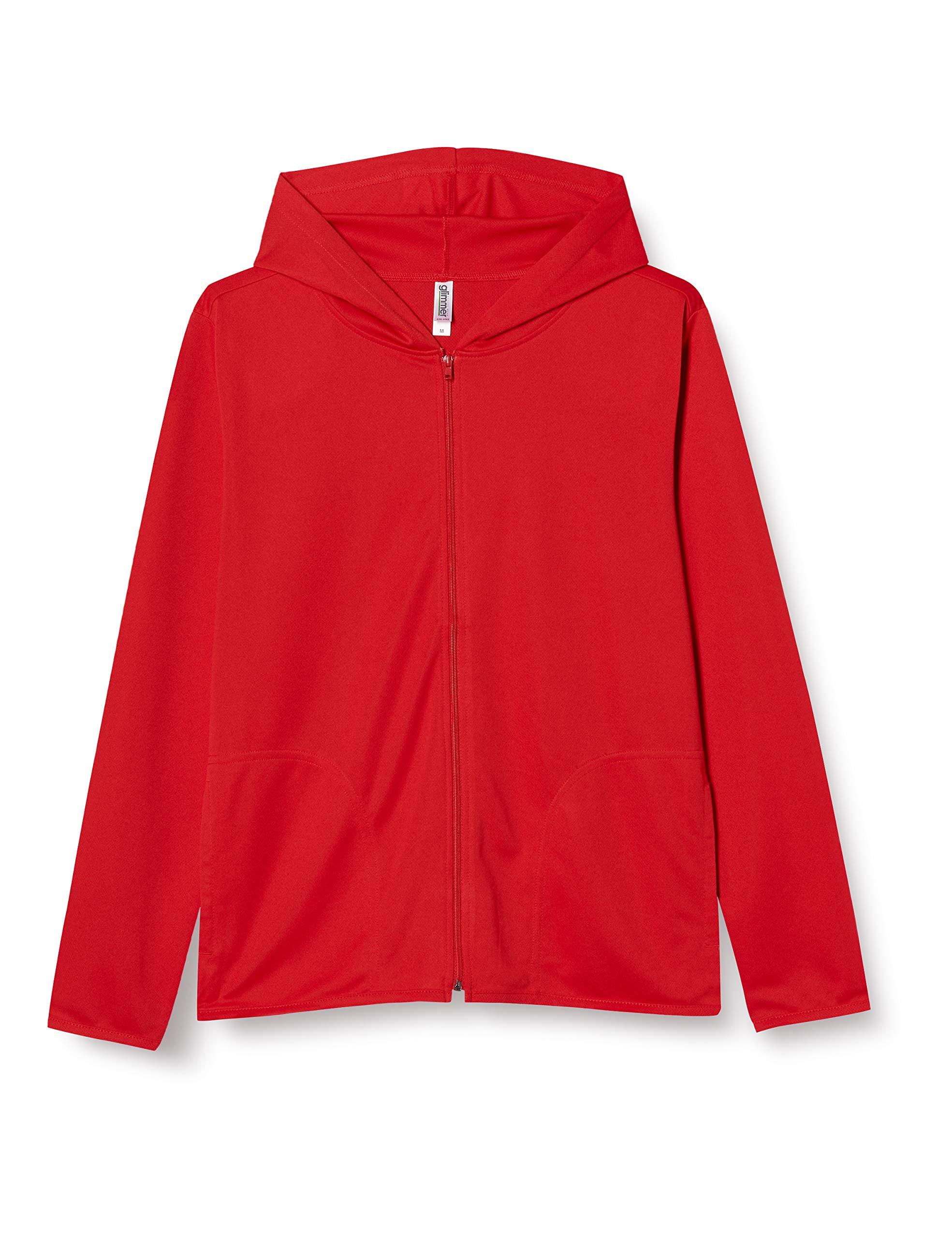 [Glimmer] Long Sleeve 4.4 oz Dry UV Zip Hoodie 00338-AMZ Men's Red 3L (Equivalent to Japanese Size 3L)