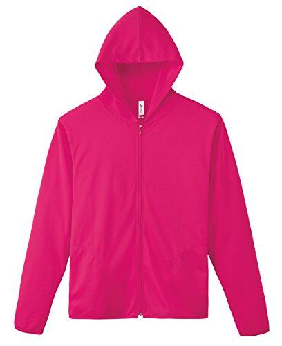 [Glimmer] Long Sleeve 4.4 oz Dry UV Zip Hoodie 00338-AMZ Men's Hot Pink S (Equivalent to Japanese Size S)