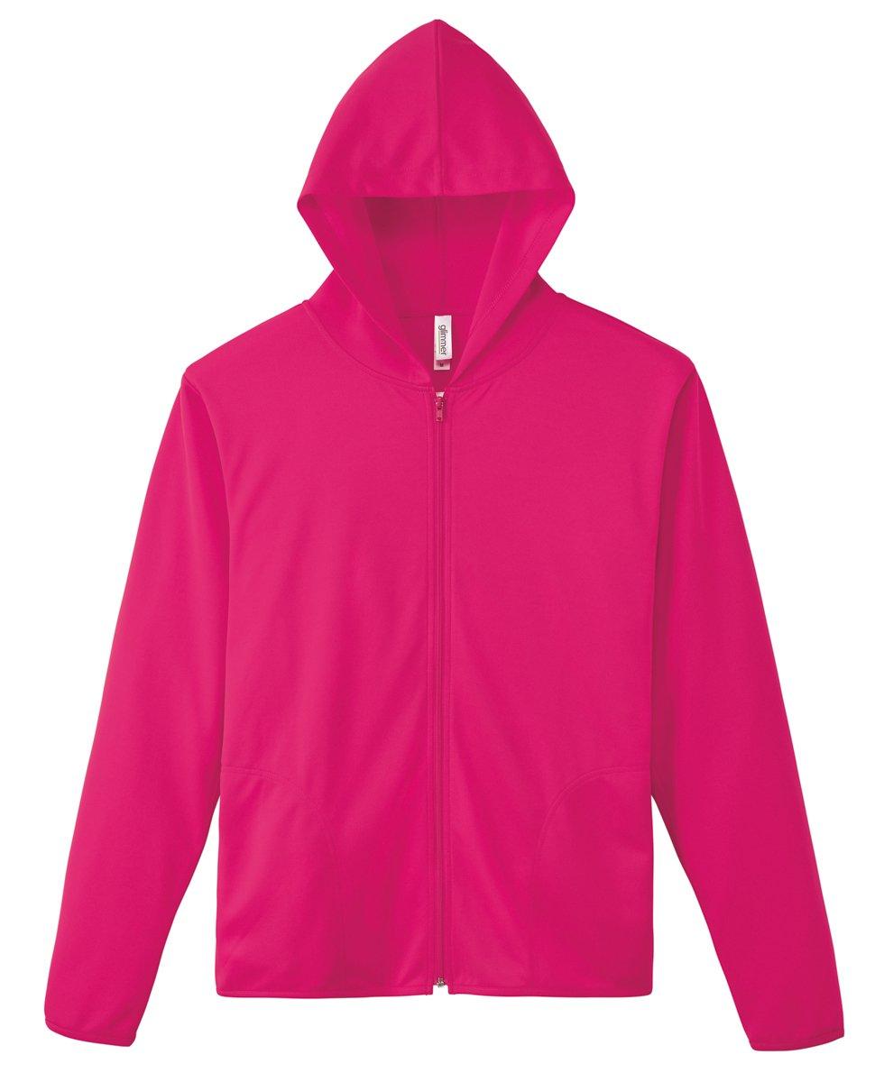 [Glimmer] Long Sleeve 4.4 oz Dry UV Zip Hoodie 00338-AMZ Men's Hot Pink LL (Equivalent to Japanese size LL)