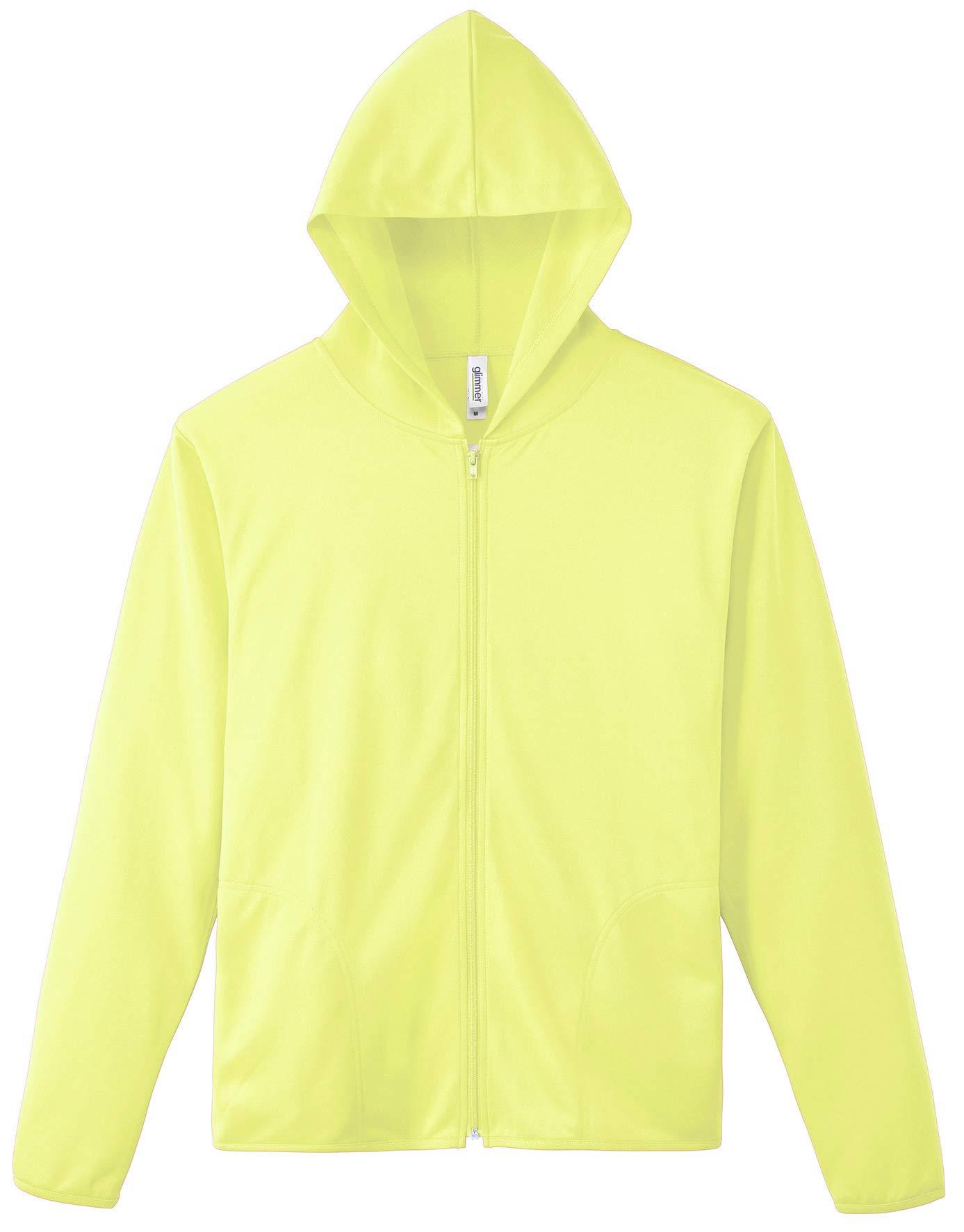 [Glimmer] Long Sleeve 4.4 oz Dry UV Zip Hoodie 00338-AMZ Men's Light Yellow SS