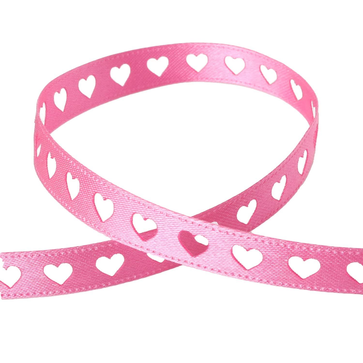 Konishi Ribbon Cutting Ribbon Heart 9mm Width × 15m Roll Pink KR3574-9-52