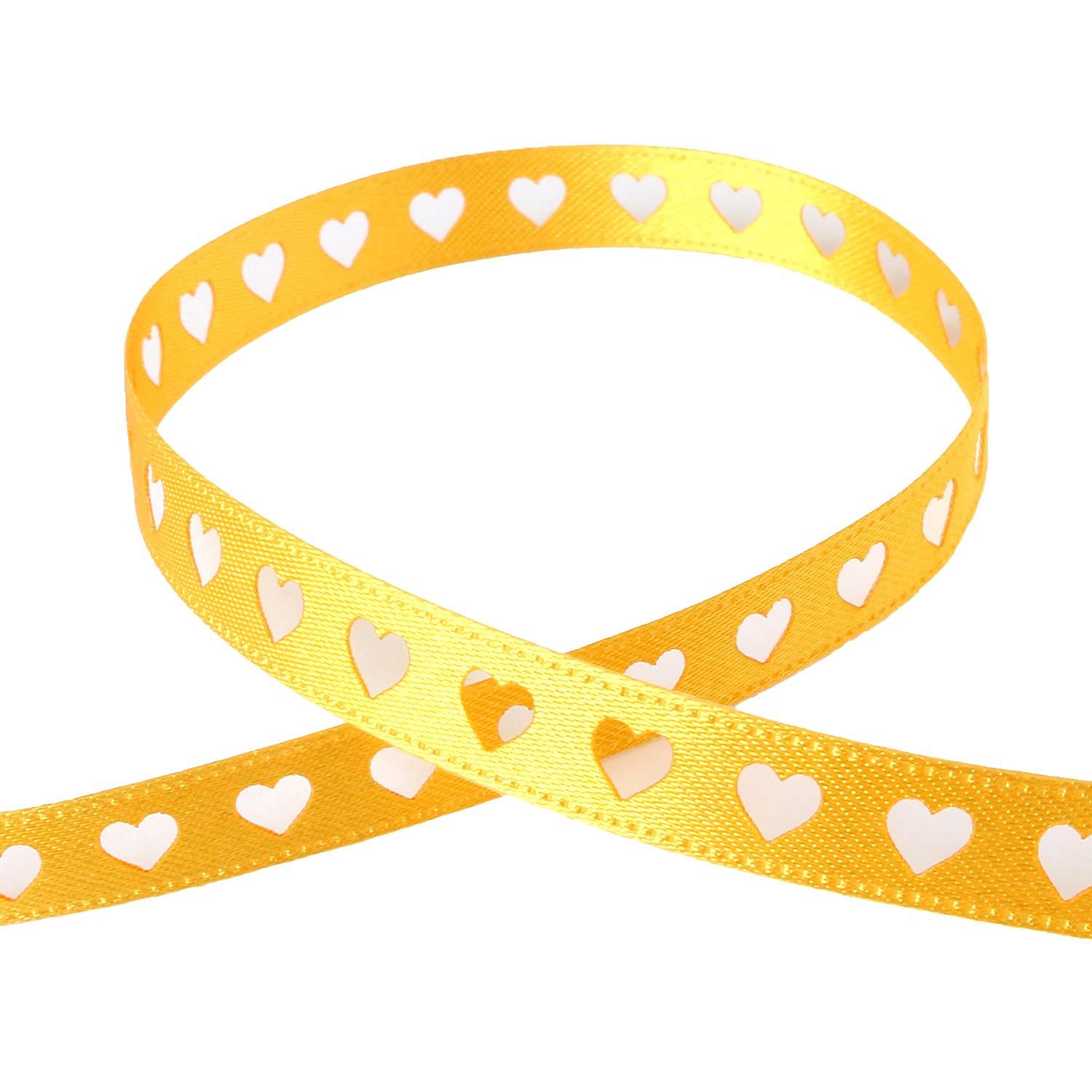 Konishi Ribbon Cutting Ribbon Heart 9mm Width × 15m Roll Yellow KR3574-9-83