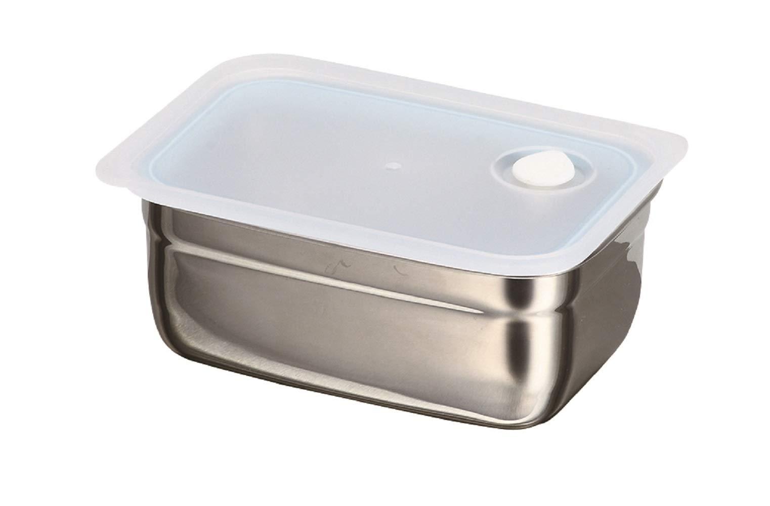 Pearl Metal Storage Container Stainless Steel with Valve 1.0L Shield Lock HB-5050 Silver