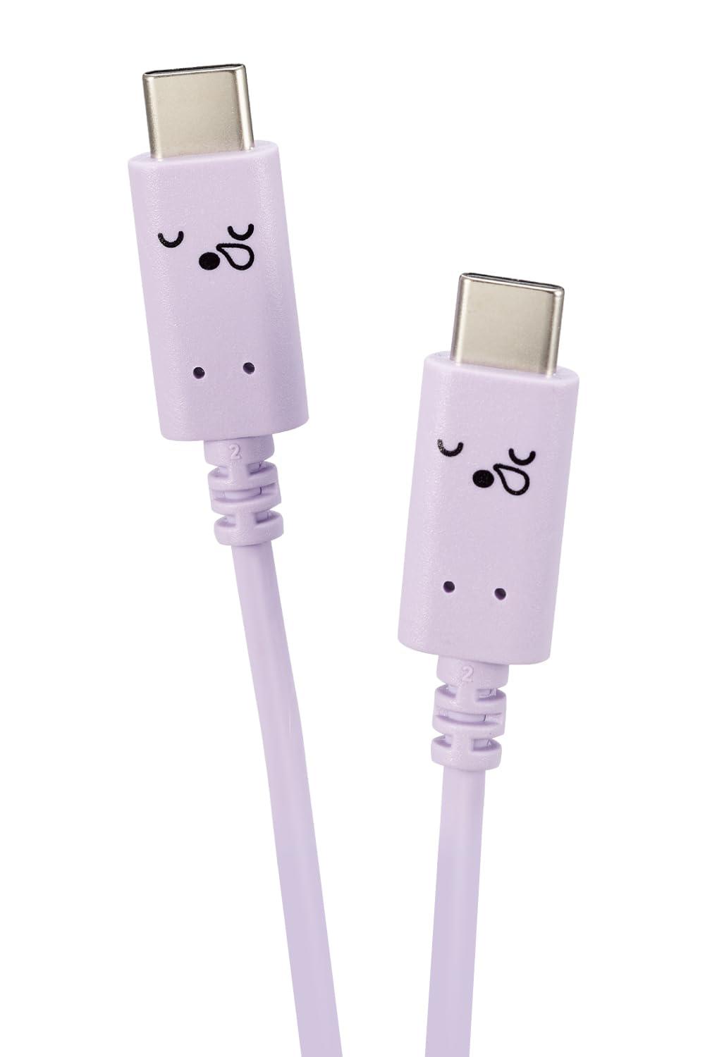 ELECOM USB-C to USB-C Cable 60W 20V 3A 2m USB PD Compatible Sleepy (Purple × Black) MPA-CCF20PUF