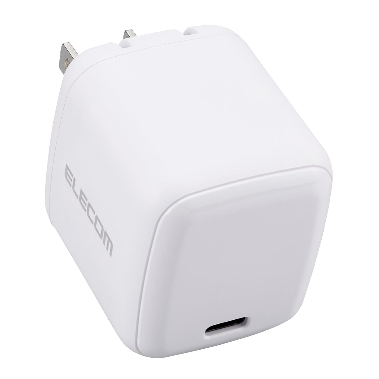 ELECOM Rapid Charger USB PD Compatible 65W Compact Type-C 1 Port PPS Support GaN II Technology PSE Certified White MPA-ACCP8565WH