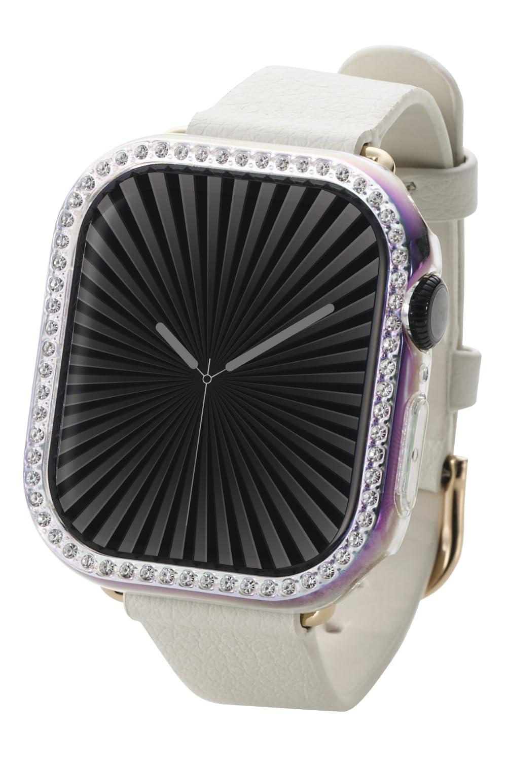 ELECOM Apple Watch Case [42mm] Series 10 Hard Bumper with &me Stone Aurora Clear AW-24BBPPJACR