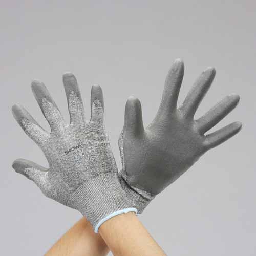 [S] Gloves (Cut-resistant/High-strength polyethylene/polyurethane) Body: Black Hem: Green S