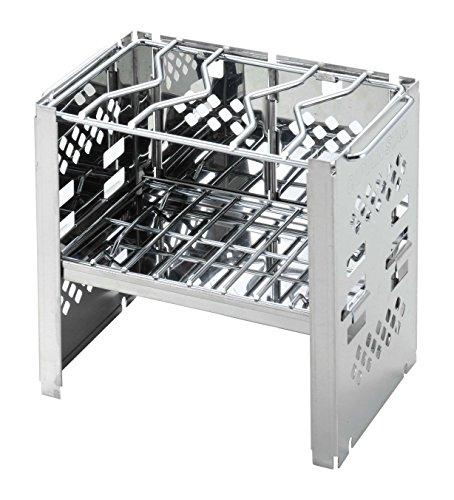 CAPTAIN STAG Barbecue Grill Fire Pit 3-in-1 Foldable Stove Smart Grill B6 Type with Bag 3-Level Adjustable UG-43 Silver 1-Person Use