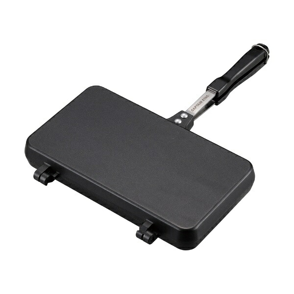 CAPTAIN STAG Hot Sandwich Maker Cast Aluminum Double Hot Sandwich Toaster Wave Teflon-Coated UG-3081
