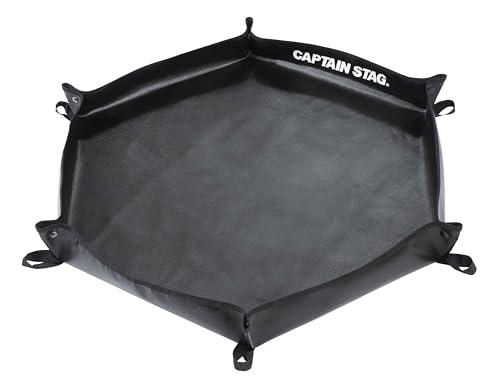 CAPTAIN STAG Hexagonal Fire Pit Mat Fire Mat Heat Resistant up to 700°C Fiberglass Hexagonal Shape Black UG-3313
