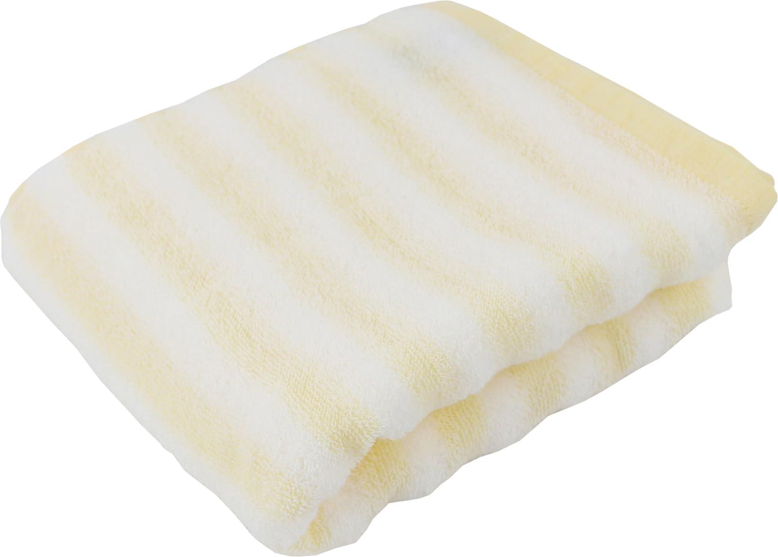 Nariwari Flying Towel Wave Pile Border Face Towel Approx. 34×80cm Yellow SRWP-150