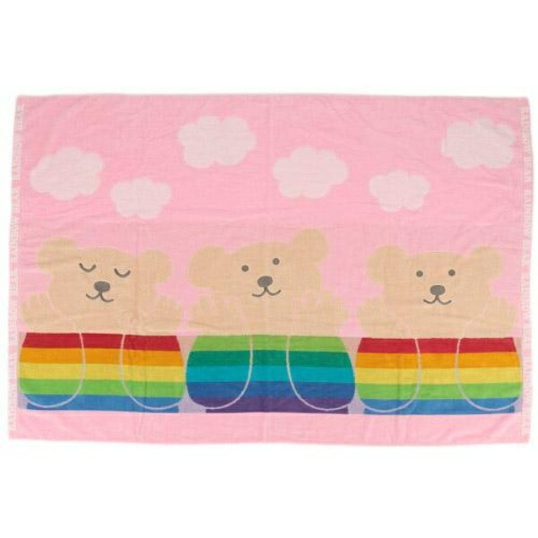 Rainbow Bear Oversized Bath Towel Days 3 (Pink) Towel Blanket Imabari Towel