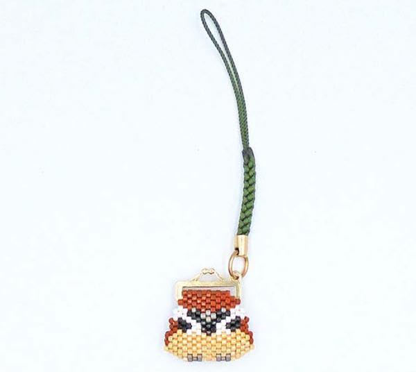 Hobix Bead Kit: Kyoto-Style Small Bird Coin Purse Netsuke - Sparrow Height 2.5cm × Width 3cm × Length 11cm PB-305
