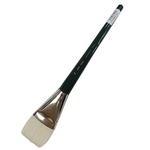 Large-Size Oil Painting Brush, Flat, Hog Hair, Green Handle - 2 Sizes Total