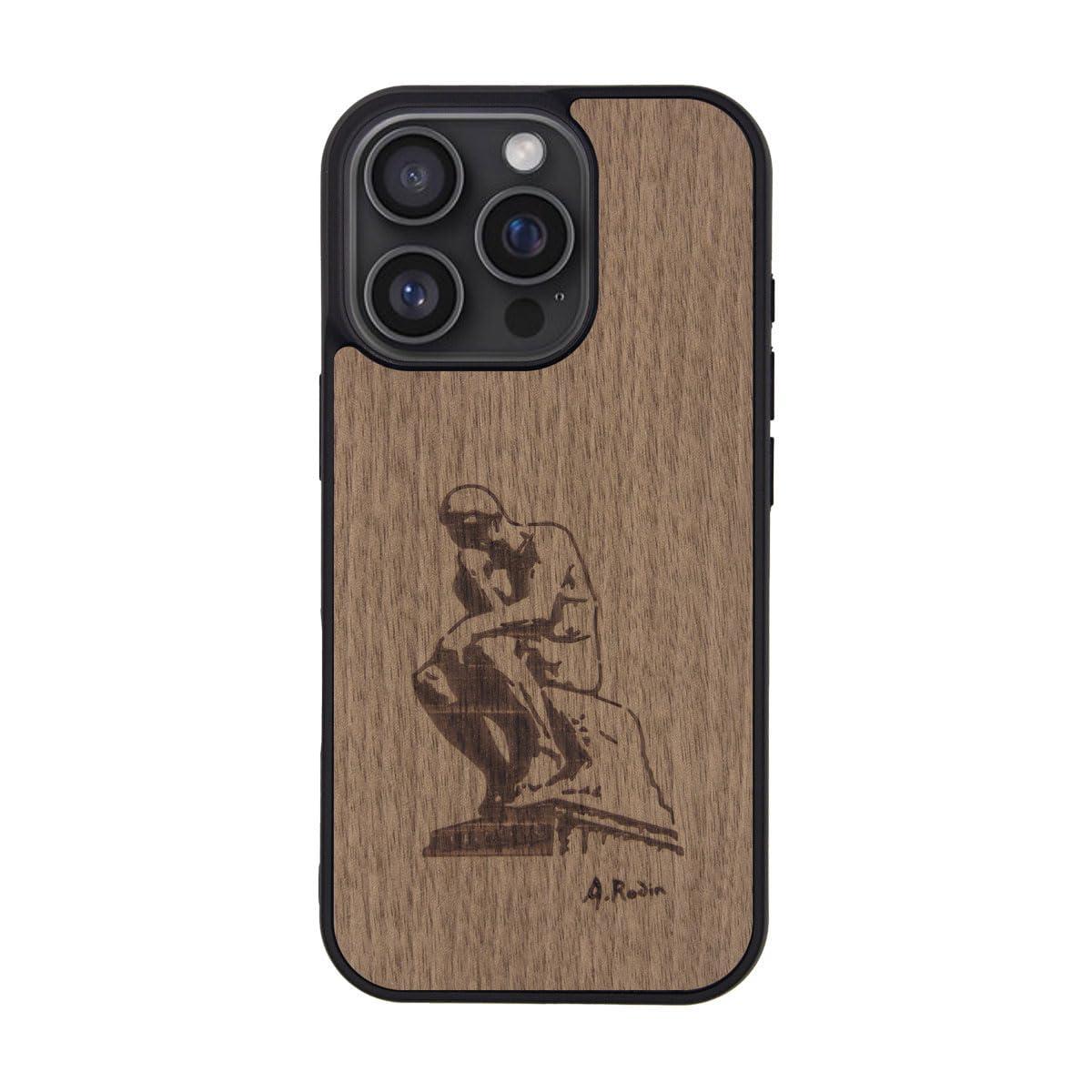 Man&Wood iPhone 16 Pro Case MagSafe Compatible Natural Wood [ Wooden Slim Wood Shockproof High Durability Dustproof Easy to Attach/Detach Strap Hole Included Wireless Charging ] iPhone Protective Cover Thinker I27058i16PR