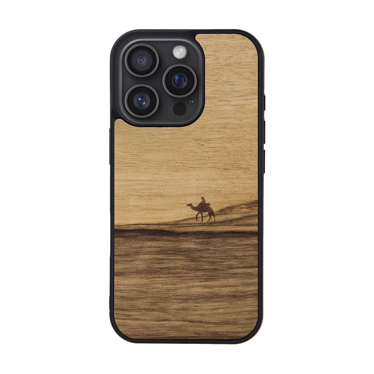Man&Wood iPhone 16 Pro Case MagSafe Compatible Natural Wood [ Wooden Slim Wood Shockproof High Durability Dustproof Easy to Attach/Detach Strap Hole Included Wireless Charging ] iPhone Protective Cover Terra I27070i16PR