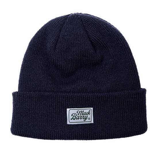 [Macバリー] CLASSIC LABEL LONG BEANIE Large Size Knit Cap Unisex Men's Women's Hip-Hop Sports Gym Dance Fashionable Cute Simple Black Acrylic (Black) (Navy)