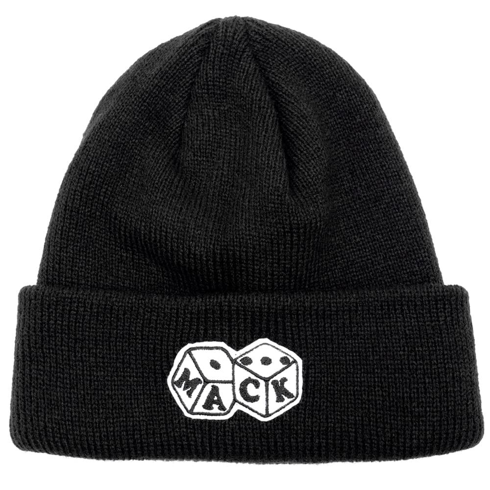 [Macバリー] PATCH BEANIE Large Size Knit Cap Unisex Men's Women's Hip Hop Sports Gym Dance Fashionable Cute Simple Black Acrylic DICE PATCH BEANIE