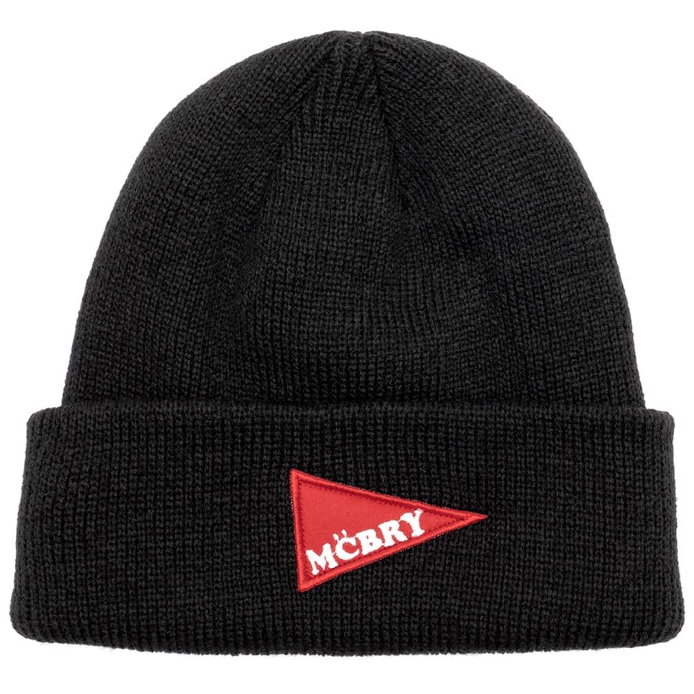 [Macバリー] PATCH BEANIE Large Size Knit Cap Unisex Men's Women's Hip Hop Sports Gym Dance Fashionable Cute Simple Black Acrylic FLAG PATCH BEANIE