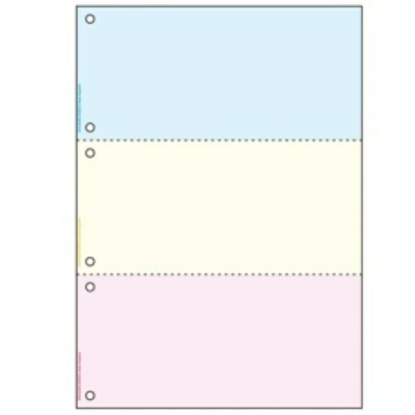 Hisago Multi-Purpose Printer Forms Water-Resistant Paper A4 Color 3-Panel 6-Hole BWP2013 1 Book (50 Sheets)