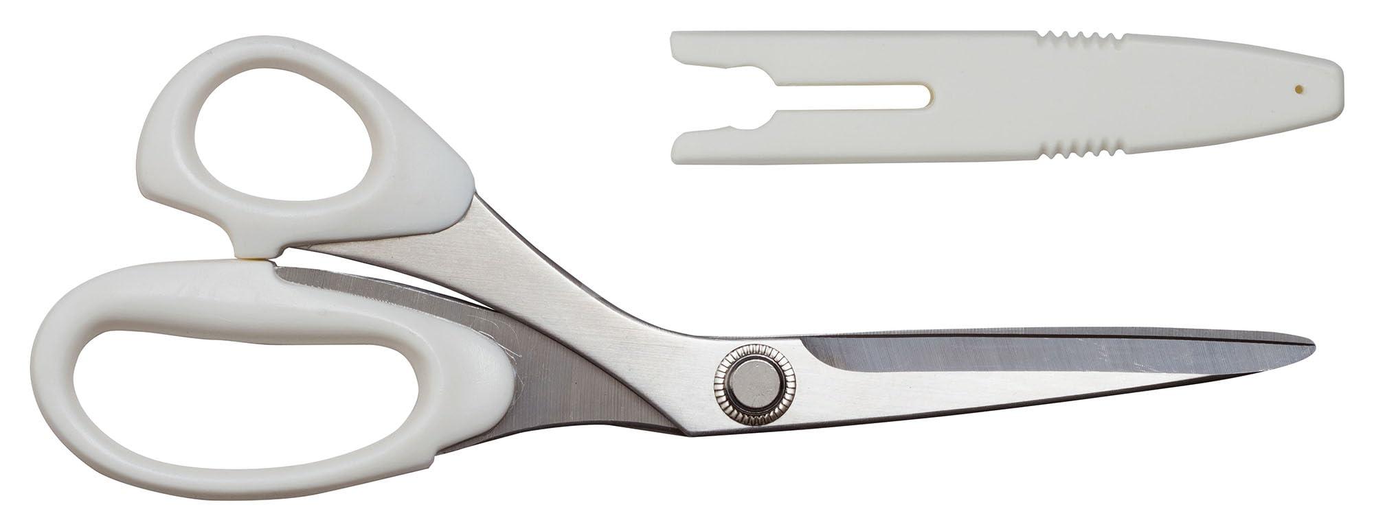 Misasa Left-Handed Stainless Steel Scissors 20cm White with Cap 1 Pair MIS8198