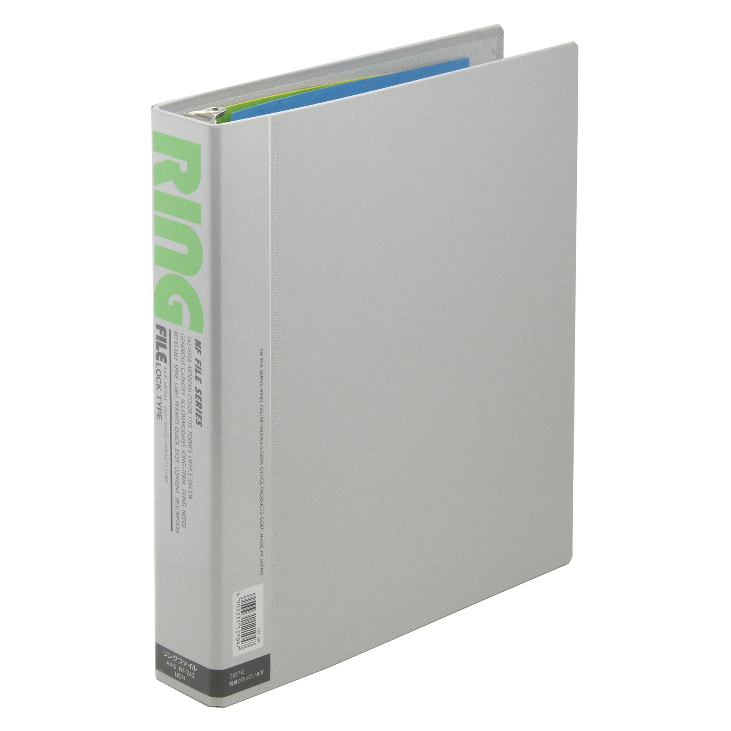 Lion Office Supplies Ring Binder A4S NF-243 Light Gray