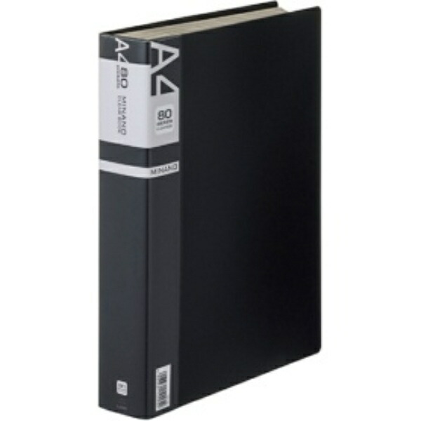Lion Office Supplies Clear Book MINANO 80-Pocket A4S CR-80M BK Black