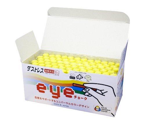 Nippon Rikagaku Dustless Eye Chalk DCI-72-Y Yellow 72 Pieces