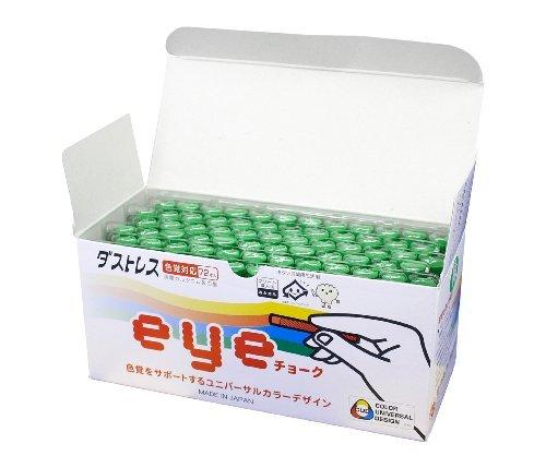 Nippon Rikagaku Dustless Eye Chalk DCI-72-G Green 72 Pieces