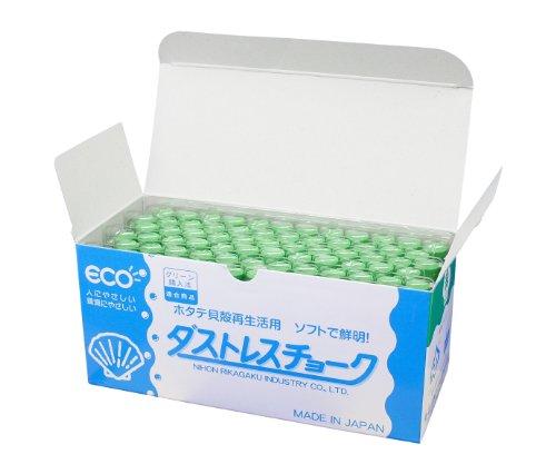 Nippon Rikagaku Dustless Chalk DCC-72-G Green 72 Pieces