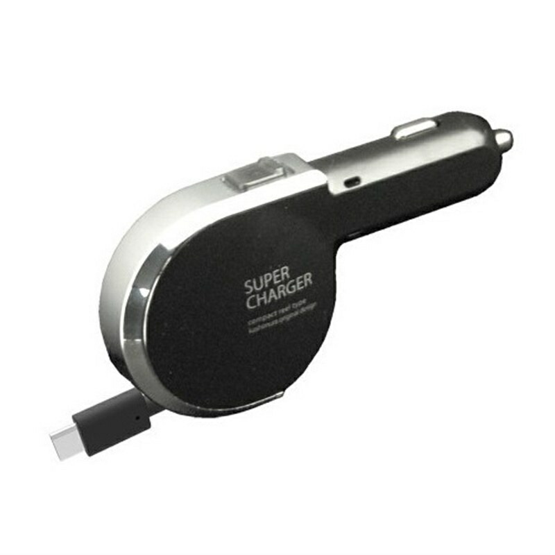 Kashimura DC Charger Reel 3A Type-C Black Model Number: AJ-515