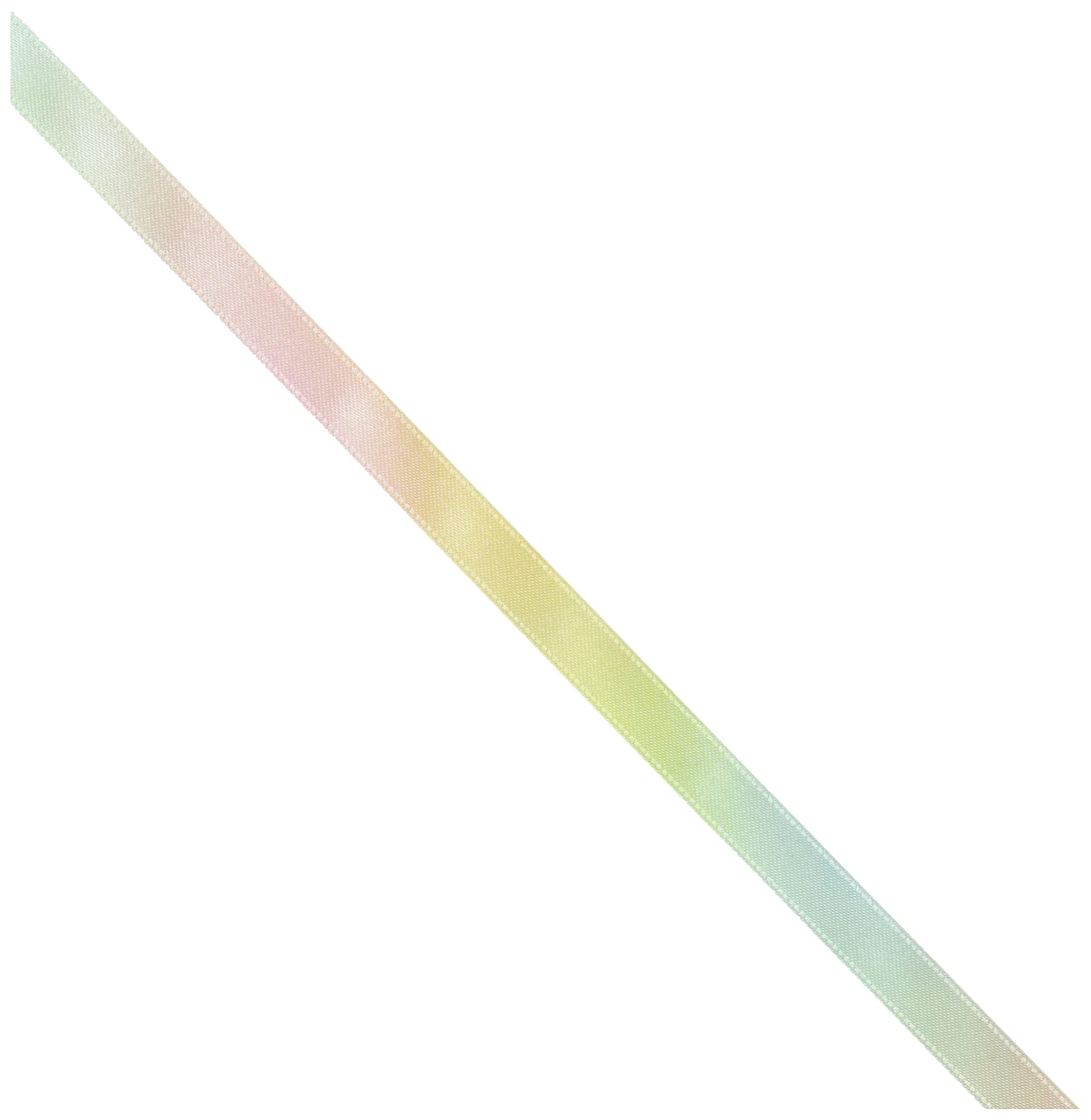 Konishi Ribbon Pastel Rainbow Pattern Double Satin Ribbon 9mm Width × 30m Roll KR3571-9MM-1